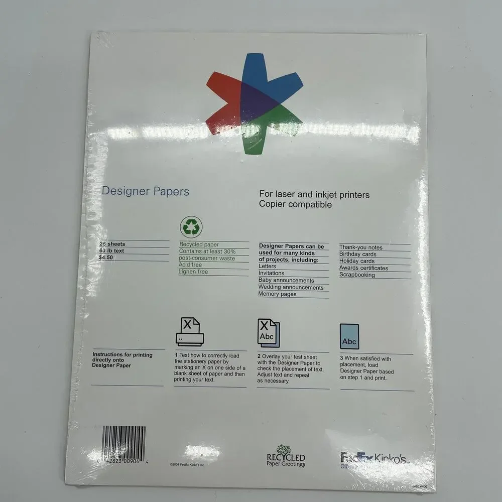 KINKO's Stationery Painted Hearts 25 Sheet Pack (Pack of 3 - 75 Sheets Total)